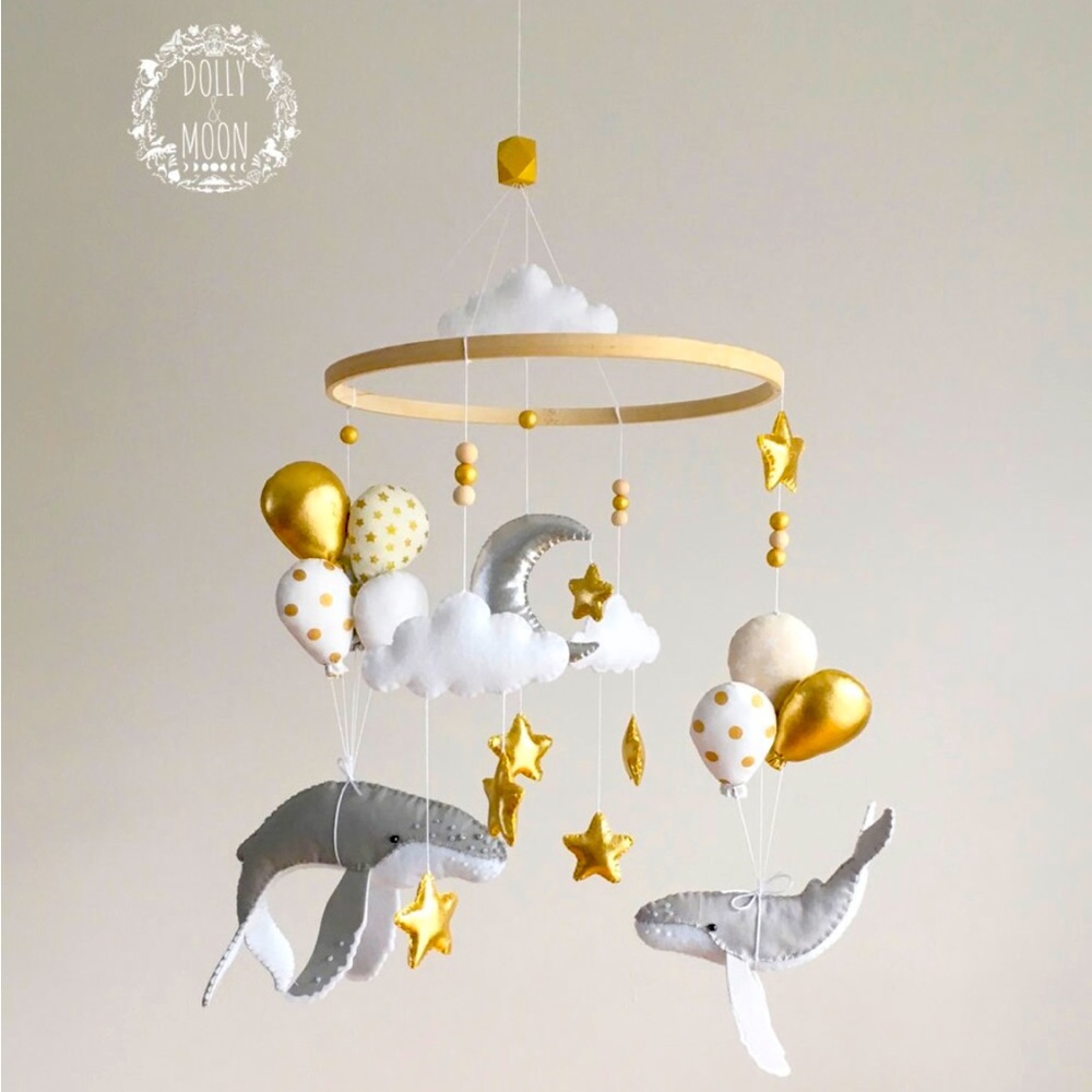 BNIB Whale Baby Mobile, by Dolly & Moon